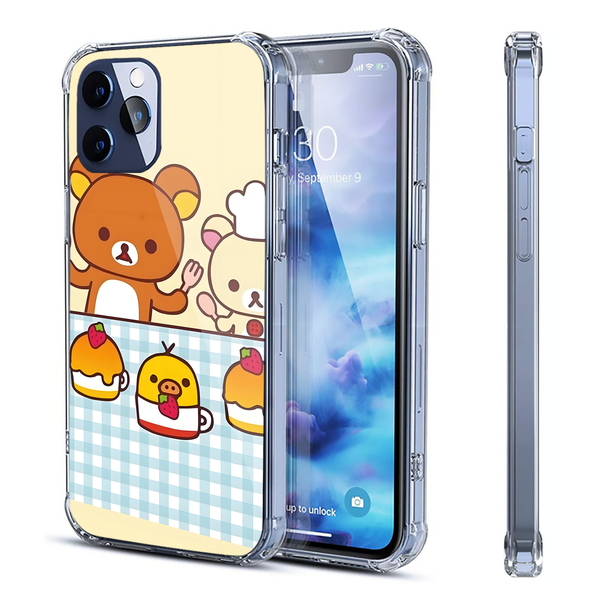 （画像用） リラックマ リラックマ キイロイトリ Rilakkuma Korilakkuma Kiiroitori 【iPhone 12シリーズ対応】透明スマホケース（クリアソフトケース）